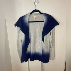 DKNY Ombré Blue and Gray Wrap Sweater XS
